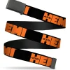 Black Buckle Web Belt - HEMI 426 Logo Repeat Black/Orange Webbing