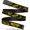 Black Buckle Web Belt - JUSTICE LEAGUE-BATMAN Bats Scattered Black/Yellows Webbing