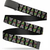 Black Buckle Web Belt - Marvin the Martian Pose Flip/Lab Equipment Black/Gray Webbing