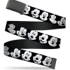 Black Buckle Web Belt - Mickey Mouse Expressions CLOSE-UP Black/White Webbing