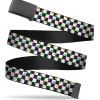 Black Buckle Web Belt - Mushrooms Scattered Checker Black/White/Multi Neon Webbing