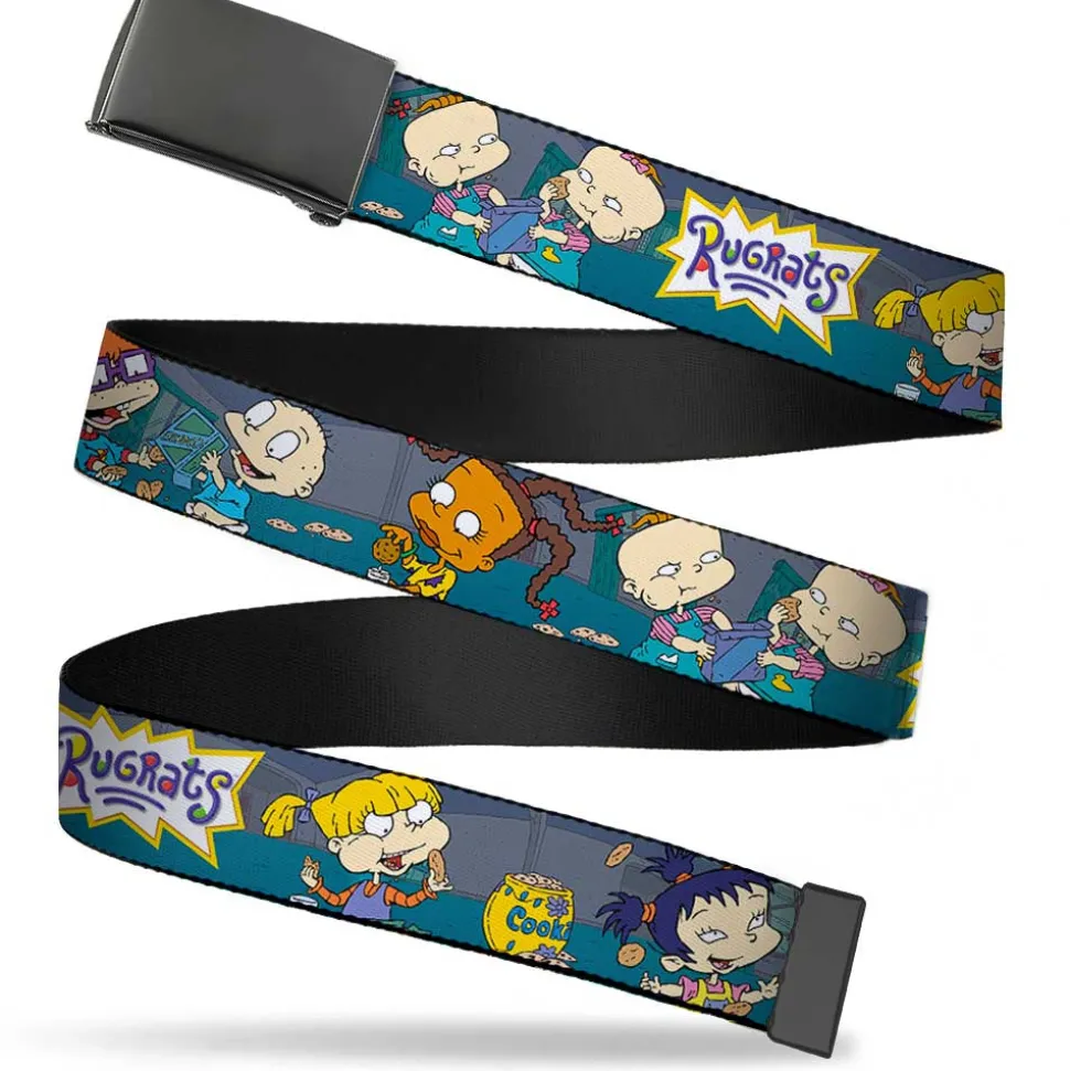 Black Buckle Web Belt - Rugrats Cookie Scene Webbing