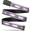Black Buckle Web Belt - Space Jam TUNE SQUAD Logo Stripe White/Red/Blue Webbing
