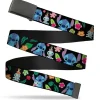 Black Buckle Web Belt - Stitch & Scrump Poses/Tropical Flora2 Webbing