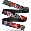 Black Buckle Web Belt - 5-Suicide Squad Villains Group Reds Webbing