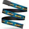 Black Buckle Web Belt - Vintage Batman Logo Blue Webbing