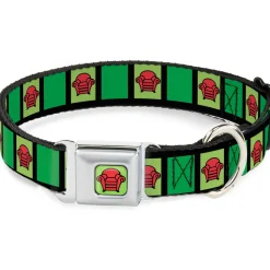 Blue's Clues Steve's Thinking Chair Full Color Green/Black/Red Seatbelt Buckle Collar - Blue's Clues Steve's Stripe and Thinking Chair Black/Greens/Red