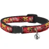 Breakaway Cat Collar with Bell - Cars Lightning McQueen Smiling Pose/95 Reds/White/Orange