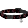 Breakaway Cat Collar with Bell - Deadpool Logo2 Black/Red/White