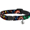 Breakaway Cat Collar with Bell - Marvel Universe Superheroes Stacked