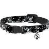 Breakaway Cat Collar with Bell - Batman THE DARK KNIGHT and Joker Smiling Sketch Close-Ups Black/White