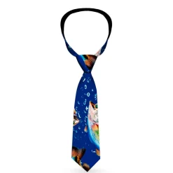 Buckle-Down Necktie - Bass Fish/Water Bubbles
