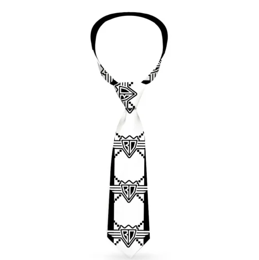 Buckle-Down Necktie - BD Monogram2 White/Black
