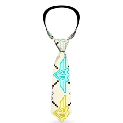 Buckle-Down Necktie - BD Monogram Tan/Multi Neon