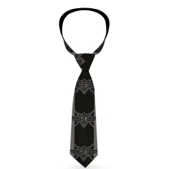 Buckle-Down Necktie - BD Monogram2 Black/Gray