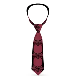 Buckle-Down Necktie - BD Monogram2 Red/Black