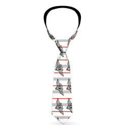 Buckle-Down Necktie - BD Plaid White/Gray/Red