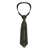 Buckle-Down Necktie - BD Winged Skull ENJOY THE RIDE Olive/Lime Green