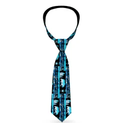 Buckle-Down Necktie - CALIFORNIA REPUBLIC/Bear/Stars Silhouette Black/Scenic Mountains