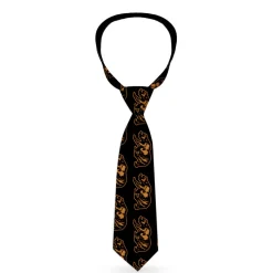 Buckle-Down Necktie - California Grizzly Bear Outline Black/Brown