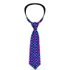 Buckle-Down Necktie - CAPTAIN AWESOME Turquoise Checker/Fuchsia