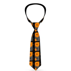Buckle-Down Necktie - Cassette Splatter Gray/Orange