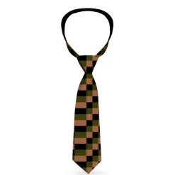 Buckle-Down Necktie - Checker Trio Tan/Black/Olive