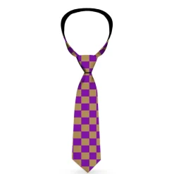 Buckle-Down Necktie - Checker Purple/Gold