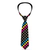 Buckle-Down Necktie - Checker Stripe Black/Gray/Blue/Gold/Pink