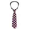 Buckle-Down Necktie - Checker Black/Baby Pink