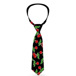 Buckle-Down Necktie - Cherries Scattered Black