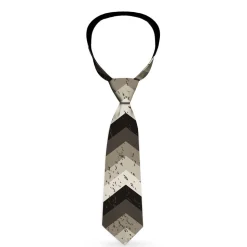 Buckle-Down Necktie - Chevron Weathered Black/Grays
