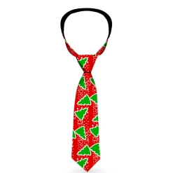 Buckle-Down Necktie - Christmas Trees/Stars Red/White/Green