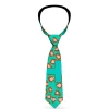 Buckle-Down Necktie - Cross Repeat Leopard Turquoise/Pink
