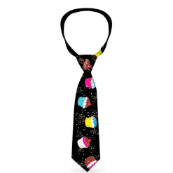 Buckle-Down Necktie - Cupcake Sprinkles Black/Multi Color