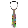 Buckle-Down Necktie - Cute Dinosaurs w/Mustaches Gray