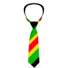 Buckle-Down Necktie - Diagonal Stripes Black/Green/Yellow/Red