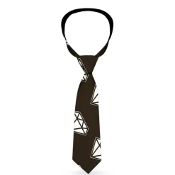 Buckle-Down Necktie - Diamonds Diagonal Black/White