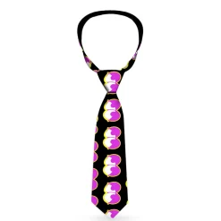 Buckle-Down Necktie - Dopey Eyes Black/Yellow/Purple