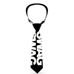 Buckle-Down Necktie - Double SWAG Black/White/Red Stripe