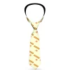 Buckle-Down Necktie - Fleur-de-Lis2 Stripes Tan/Orange/Brown/Green