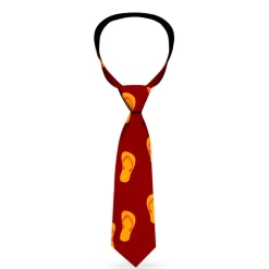 Buckle-Down Necktie - Flip Flops Burgundy/Orange