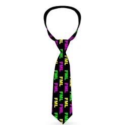 Buckle-Down Necktie - FML Black/Yellow/Green/Purple