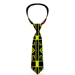 Buckle-Down Necktie - Geomteric2 Black/Red/Yellow/Green