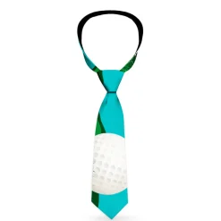 Buckle-Down Necktie - Golf Course/Balls/Holes Blues/Greens