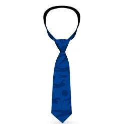 Buckle-Down Necktie - Golfing Silhouettes Collage Blues