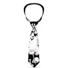 Buckle-Down Necktie - Heart & Cross Bones w/Skulls & Splatter Black/White