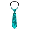 Buckle-Down Necktie - Hibiscus Collage Turquoise Shades