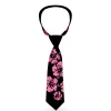 Buckle-Down Necktie - Hibiscus Weathered Black/Pink
