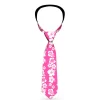 Buckle-Down Necktie - Hibiscus Neon Pink/White